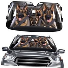 German Shepherd Dog Family Funny Windshield Sun Size S 01. German Shepherd