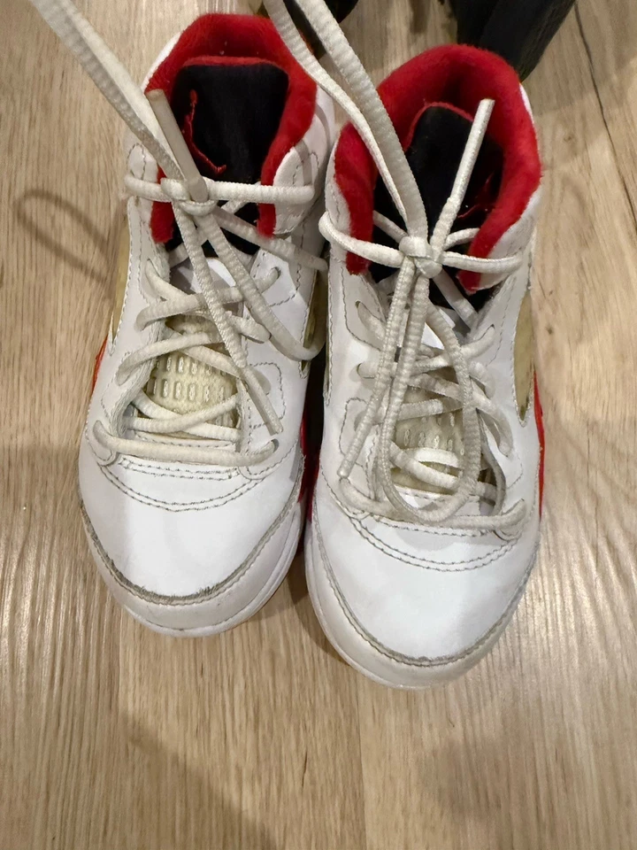 Nike Air Jordan V 5 Rojo Fuego 2013 Retro TD Niño pequeño 440890-120 talla 8,5c (Paquete) Foto 4 de 4