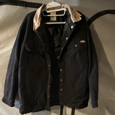 Dickies Insulated Lined Snap-Front Work Jacket Black Men's Size M