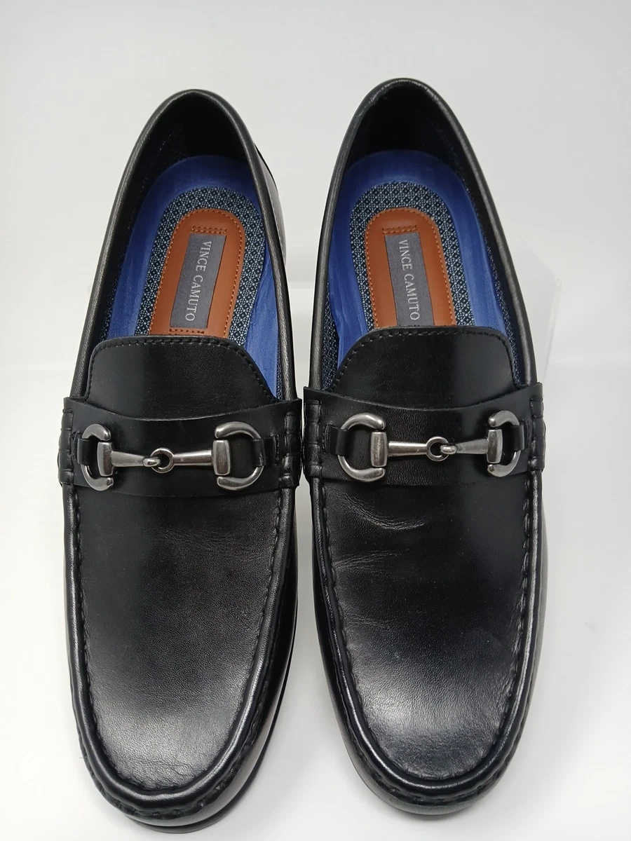 Vince Camuto Black Leather Horsebit Loafers Size 9.5, Price $75 (Like New) Vince Camuto Loafer Casual Shoes for Men for sale | eBay main image 2