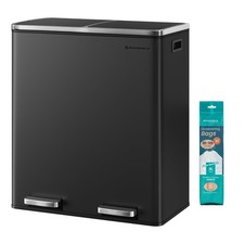 Poubelle Cuisine Tri Sélectif 2 x 30L, 2 Seaux en Plasatique, avec 15 Sacs