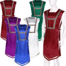 US Men's Praise Tunic Top Side Lace-up Worship Overlays Church Worship Dancewear
