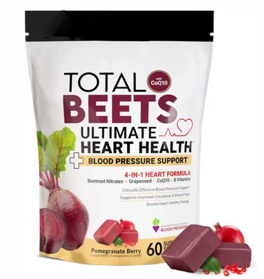 Total Beets Chews Ultimate Heart Health Pomegranate Berry Blood Pressure Support