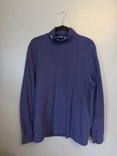 Lacoste Men's Navy Cotton Regular Fit Turtleneck Sweater Size Large