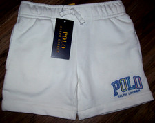 Boy 2: NWT POLO RALPH LAUREN White Pull-On 87 Cotton Knit Shorts: Tag- 49.50