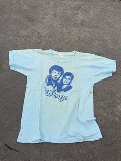 1970's WINGS PAUL McCARTNEY & Linda McCartney vtg T Shirt 1970s Size L Original