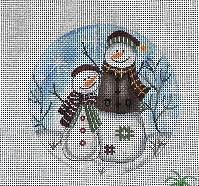 HP  needlepoint, 18 mesh, Snowman Family