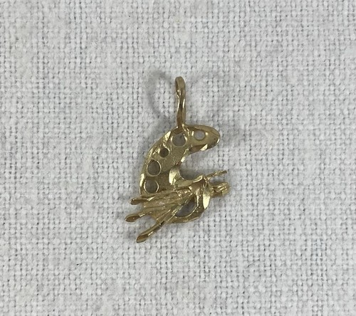 Vintage 14K Gold Artists Palette Pendant .7 Grams