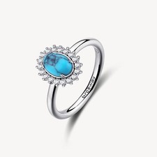 BROSWAY FANCY ANELLO DONNA ARGENTO925 TURCHESE E ZIRCONI FCL123D LIGHT BLUE N.16