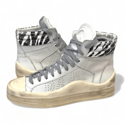 P448 Rail High Top Sneaker in White Zebra Leather Size 8 NEW