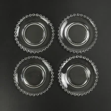 Set of 4 VTG Candlewick Imperial Glass Butter Pats 4-3/4" Diameter Plates