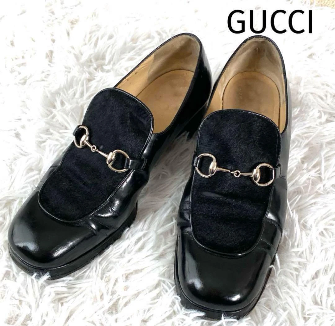 Mocassins femme GUCCI Horsebit Harako/cuir noir EU36,5/US6,5 authentiques