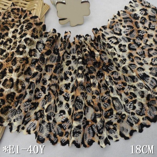 Leopard Trim 1 Yard Pretty Stretch Elegant Scallop Edge Lace Trim Leopard 7 2/5 ...