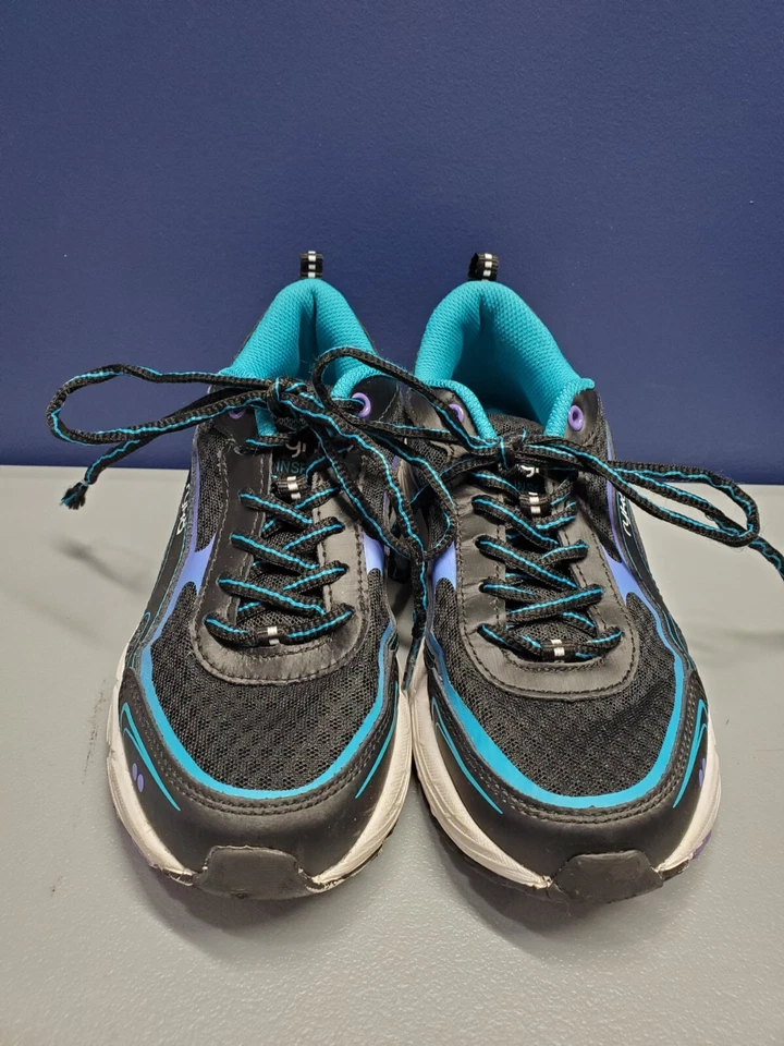 Ryka Inspire Running Sneakers Shoes Womens Size 7 Black Blue Mesh Lace Up - Image 2 of 4