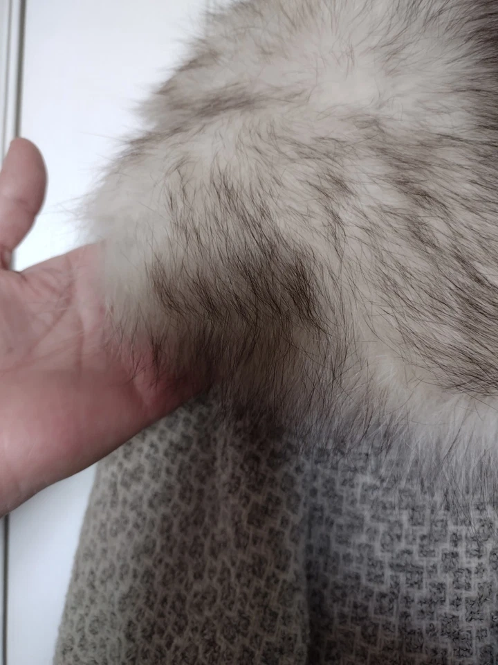 Abrigo de lana Gimbels Pacific tela años 50 con cuello de piel extraíble M-XL Foto 4 de 4