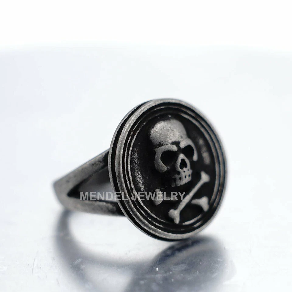 MENDEL Gothic Womens Mens Stainless Steel Biker Skull Ring For Women Size 6-9 - Image 4 of 4