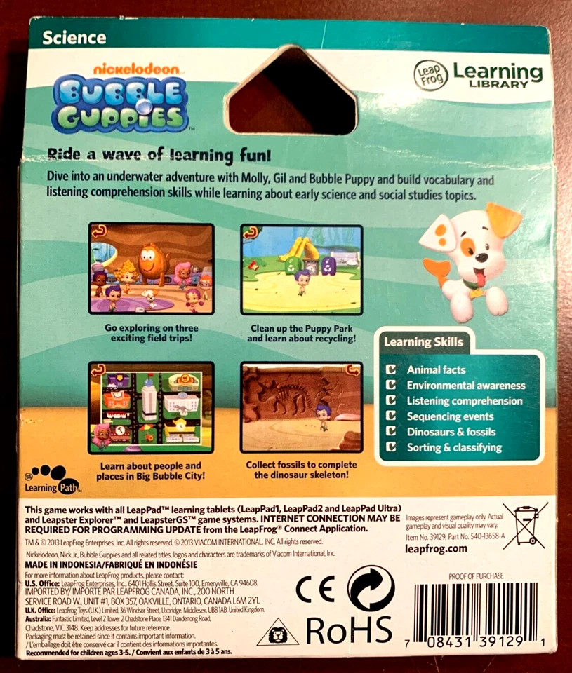 LeapFrog LeapPad Explorer Learning System: Bubble Guppies, Leap pad 1 2 3 G NEW - Image 2 of 2