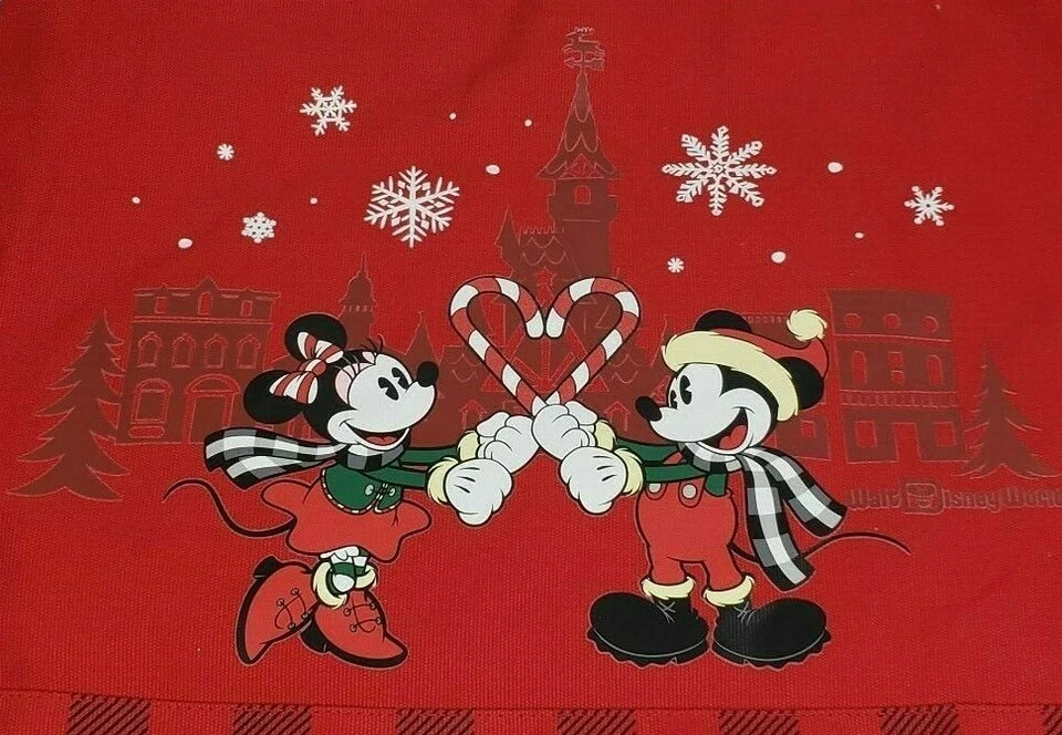 Bolso de Mano Navidad Walt Disney World Mickey & Minnie Candy Cane Heart 2019 NUEVO Foto 3 de 3