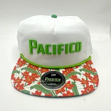 Pacifico Beer Rope Floral Golfer Snapback Adjustable Hat Lids Exclusive Cap NEW