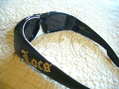 Occhiali Da Sole Locs 9052 Neri - Stile Biker Hardcore, Lenti Avvolgenti, Protezione UV100% Sunglasses Custom - Foto 2