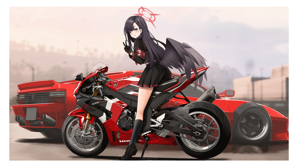 Leather Jacket Motorcycle Girl Outfit Anime Anime Girls Motorcycle