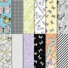 Stampin Up  BOTANICAL BUTTERFLY  DSP- 24 SHEETS 6x6 PAPER- COLORS, BLACK/WHITE