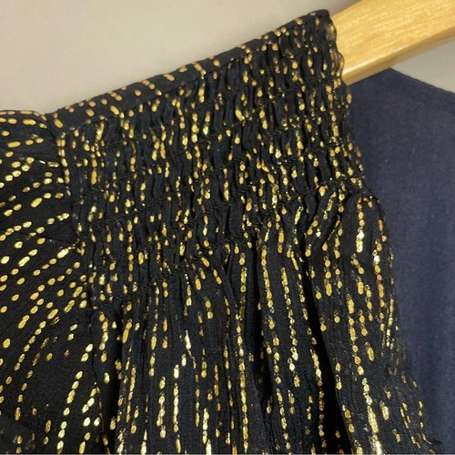 Aqua Dress NWT Metallic Dot Smocked Mini Bloomingdale's Exclusive Sheer Sleeve - Picture 10 of 13