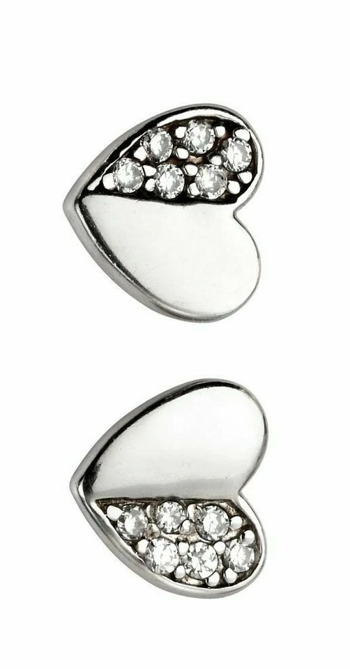 Cuore Ciondolo E Orecchini Set Massiccio Sterling Pietra Argento 45.7cm Catena - Immagine 3 di 4