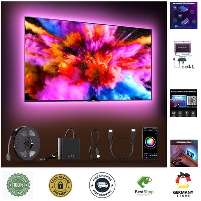 5m LED Ambient Light Strip with HDMI Sync Box for PCs & TVs up to 65 inches