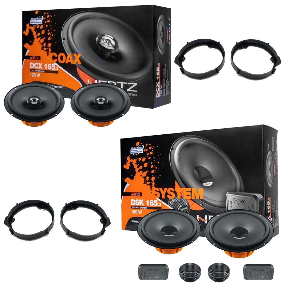 Hertz DSK165.3 + DCX100.3 Set Lautsprecher Vorderseite+Ha Mercedes
