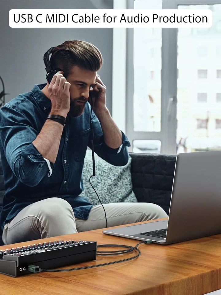 USB B to USB C 6.6 FT Printer Cable, MIDI Cable, Nylon Braided USB B to C Cord f - Image 4 of 4