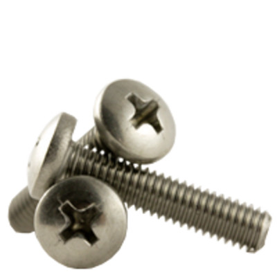 M6-1.00 x 45 mm Machine Screws, Phil Pan, 304 Stainless , FT, DIN 7985, Qty 25