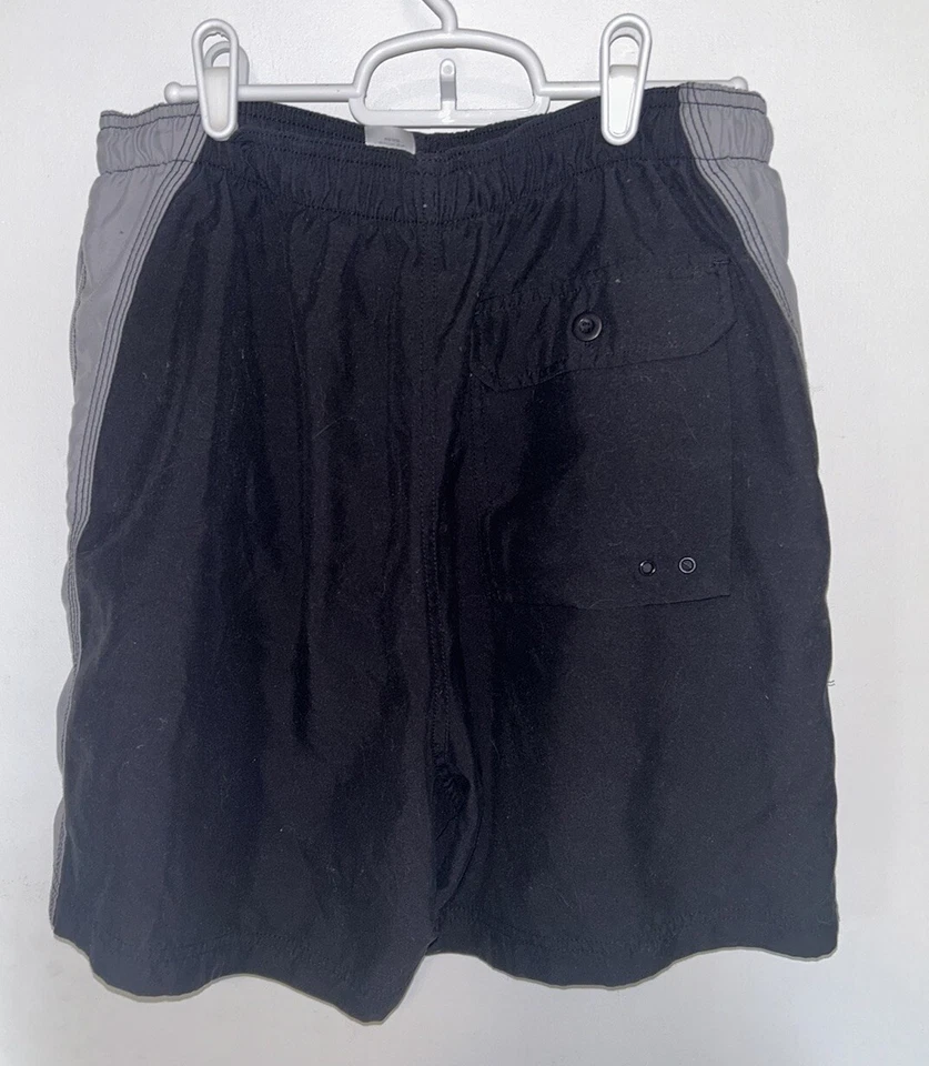 Bañador Islander talla mediana para hombre 100 % poliéster negro y gris Foto 3 de 3