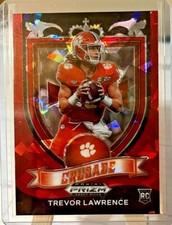 2021 Prizm Draft Picks Trevor Lawrence Crusade Red Cracked Ice Rookie MINT