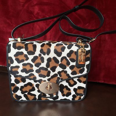NWT Coach Page Shoulder Bag in Ocelot Printed Haircalf F33636 | eBay
