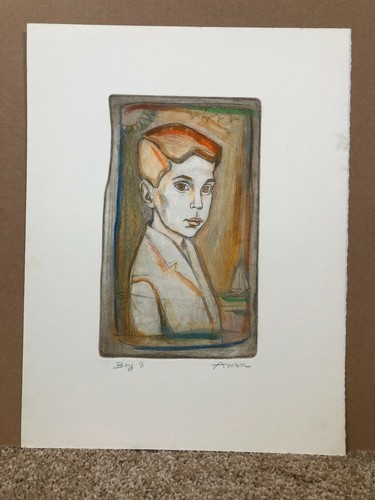 Irving Amen Signed Print "Boy" numbered 1/1 - 第 1/1 張圖片