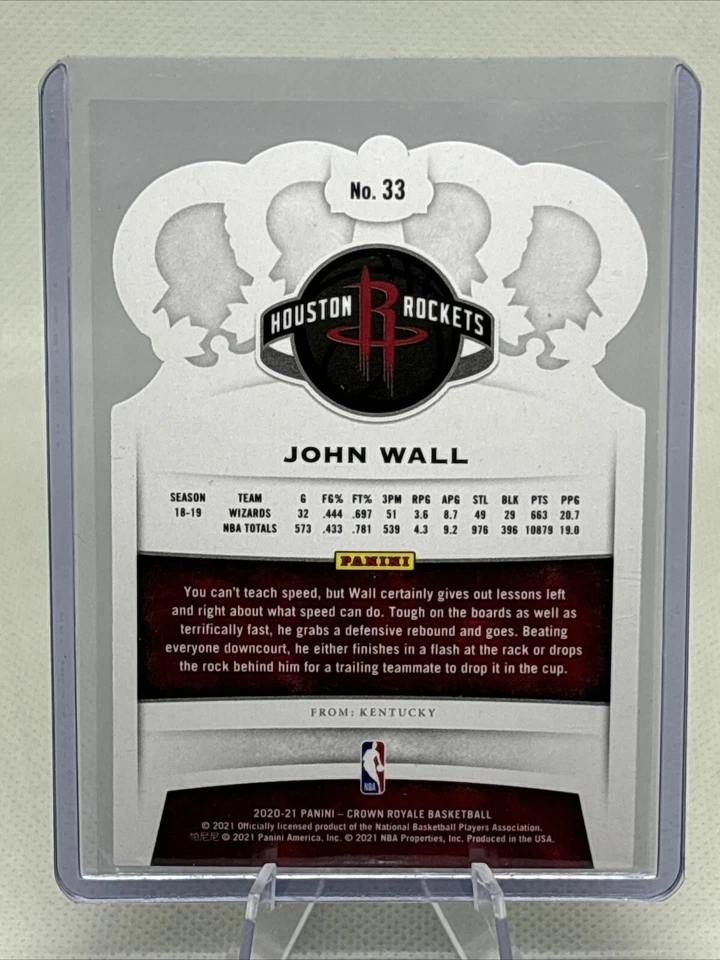 2020-21 Crown Royale #33 John Wall /21 FOTL Green Crystal Rockets NM+ - Image 3 of 3