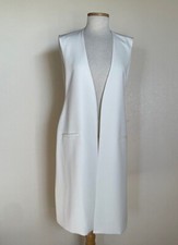 Unique Dressy Halogen Lined Open Sided Long Tunic Vest Sz Pl