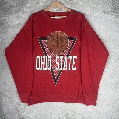 VTG Ohio State Buckeyes Sweatshirt Mens XL Red 90s USA Tultex OSU Basketball