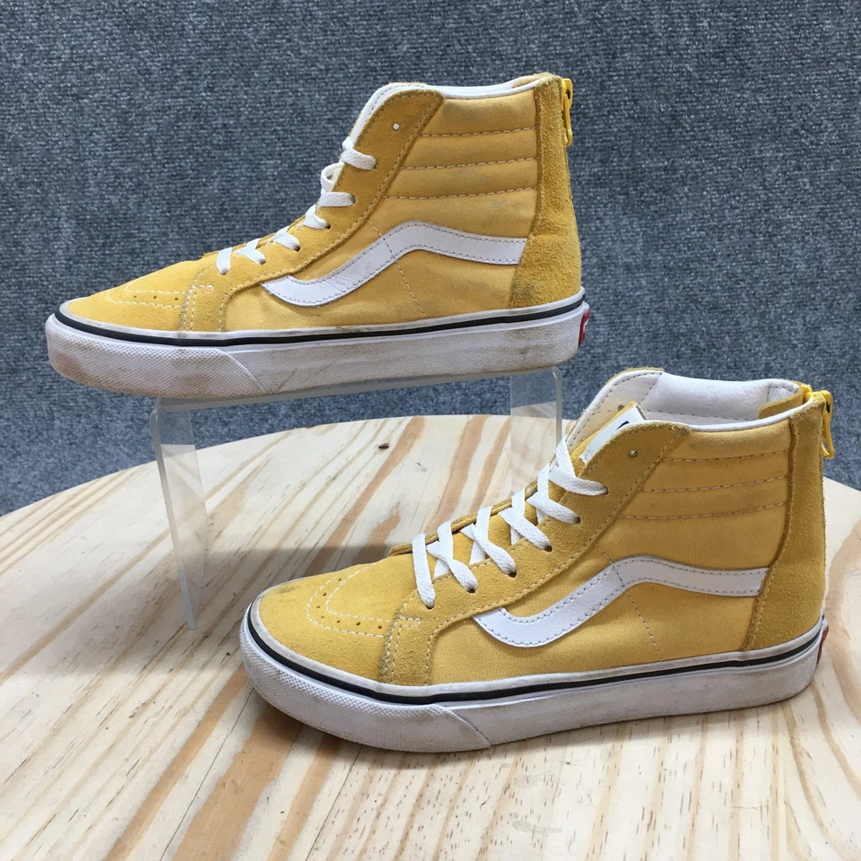 Tênis VANS Shoes Youth 4 Off The Wall skate cano alto camurça amarela - Imagem 2 de 4