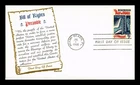 US COVER KHOL KRAFT FIRST DAY OF ISSUE BILL OF RIGHTS 150TH ANNIVERSARY 1966