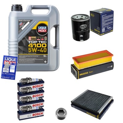 Inspektionspaket 5L Liqui Moly Top Tec 4100 5W-40 für Ford KA 1.2 Lancia