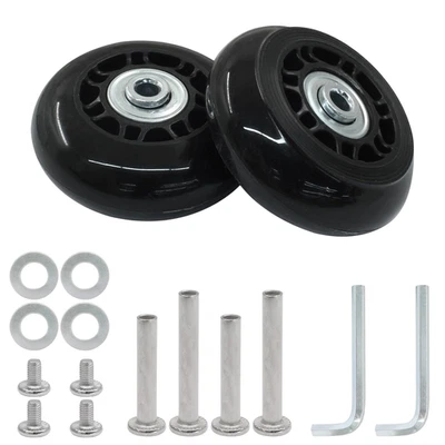 Luggage Wheels Replacement Set of 2, 64mm x 24mm Suitcase Wheels Replacement ...