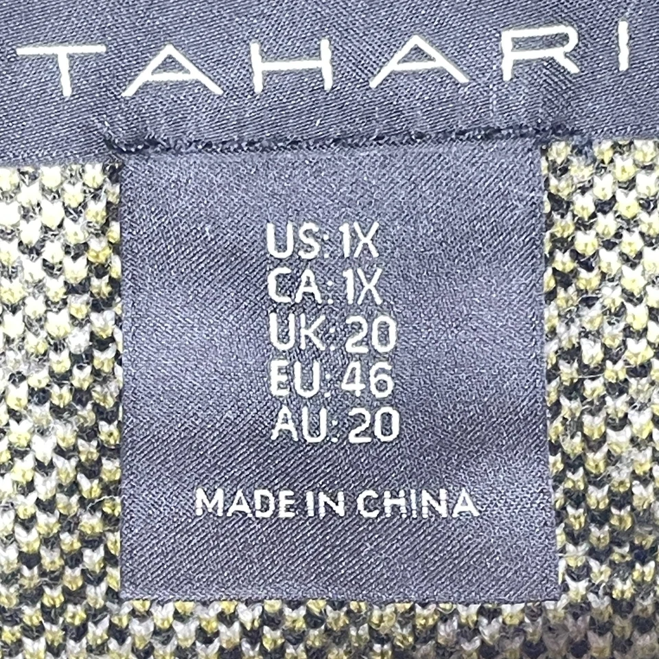 Tahari Sweater  Womens 1X Black White Geometric Diamond Mock Neck Pullover Ski - Image 3 of 4