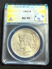 1922 PEACE DOLLAR ANACS AU 55 154