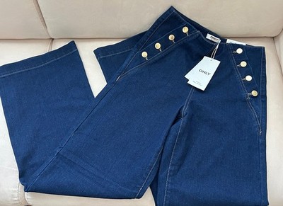 ONLY Onlmadeline Madeline Jeans Gr. M 38 / L32 highwaist wide leg dark blue NEU