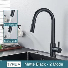 Kitchen Mixer Tap | Pull-Out Spray | Swivel Spout | Brushed Steel