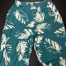 Vintage Zubaz Pants XL Teal And White Palm Branch Made In USA