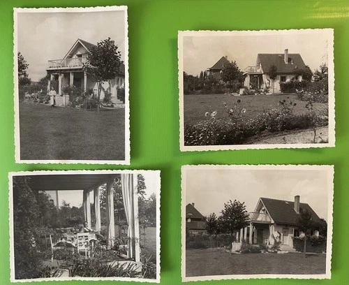 1447/bundle 4 black and white photos beautiful house size 12x9 cm