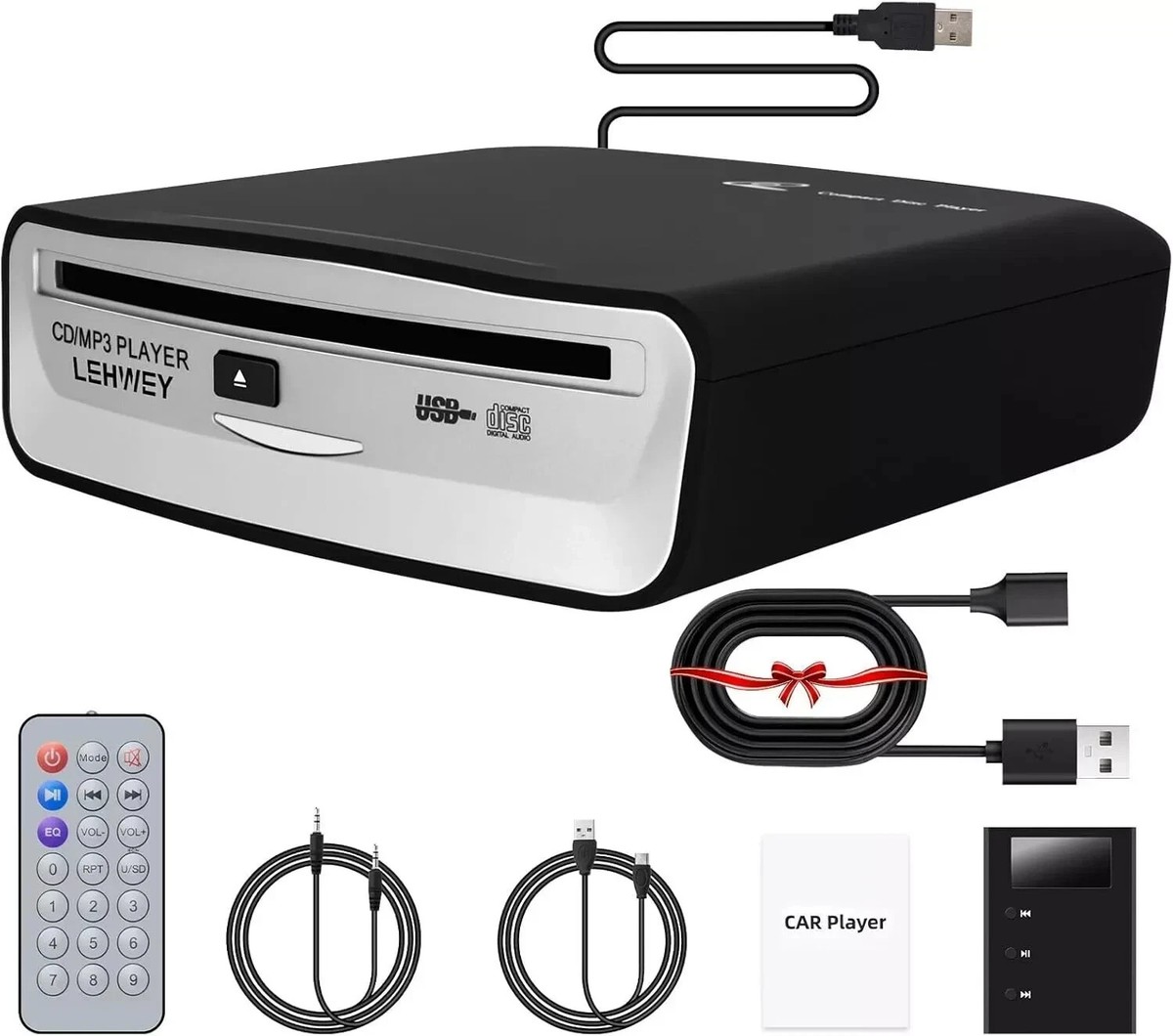 Bluetooth Cd Player For Car Portable Car CD Player With USB & AUX ...